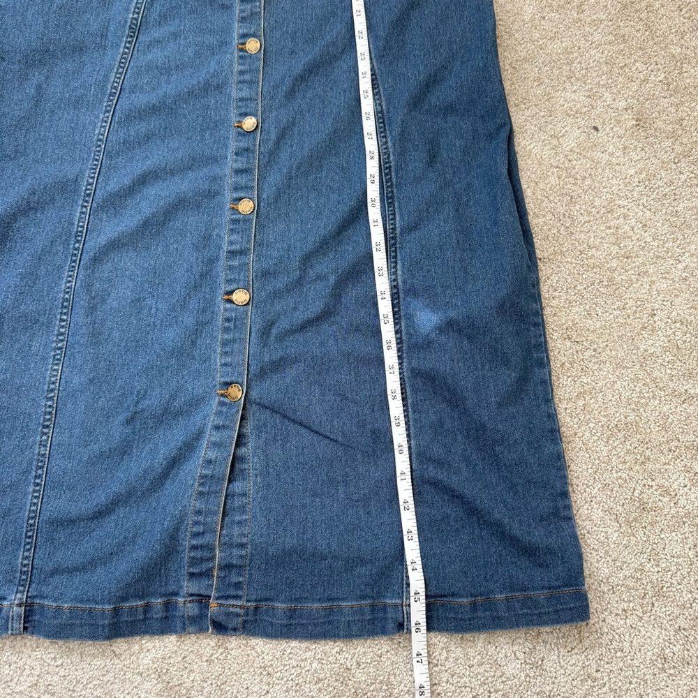 Bebe Y2K Denim Button Down Sleeveless Midi Dress Sz 3X‎ - Picture 12 of 12